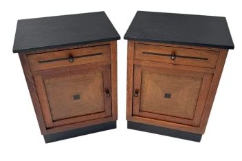 Two Art Deco Modernist Nightstands or Bedside Tables, 1920s